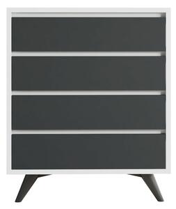 Comodă Suvera White and Anthracite