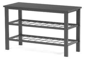 Raft pentru pantofi cu 2 rafturi, negru