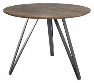 Masă de bucătărie Tetis, 100 cm diametru, nuc / negru