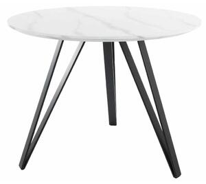 Masă de bucătărie Tetis, 100 cm diametru, marmură / negru