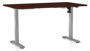 Masă înălțime reglabilă OfficeTech A, 140 x 80 cm, picioare gri, wenge