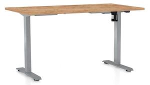Masă înălțime reglabilă OfficeTech A, 120 x 80 cm, picioare gri, stejar kraft