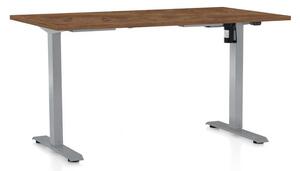 Masă înălțime reglabilă OfficeTech A, 120 x 80 cm, picioare gri, stejar silverjack