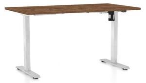 Masă înălțime reglabilă OfficeTech A, 120 x 80 cm, picioare albe, stejar silverjack