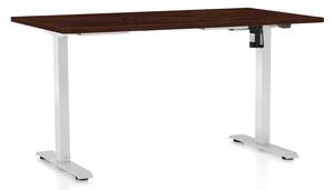 Masă înălțime reglabilă OfficeTech A, 120 x 80 cm, picioare albe, wenge
