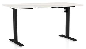 Masă înălțime reglabilă OfficeTech A, 120 x 80 cm, picioare negre, frasin alb