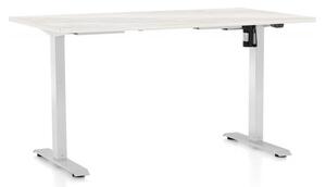 Masă înălțime reglabilă OfficeTech A, 120 x 80 cm, picioare albe, frasin alb