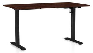 Masă înălțime reglabilă OfficeTech A, 120 x 80 cm, picioare negre, wenge