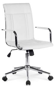 Scaun de birou PORTO 2, alb, piele ecologica, 53x57x97/107 cm