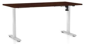 Masă înălțime reglabilă OfficeTech A, 160 x 80 cm, picioare albe, wenge