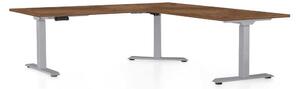 Masă înălțime reglabilă OfficeTech Angle, 180 x 200 cm, picioare gri, stejar silverjack
