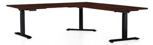 Masă înălțime reglabilă OfficeTech Angle, 180 x 200 cm, picioare negre, wenge