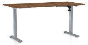 Masă înălțime reglabilă OfficeTech A, 160 x 80 cm, picioare gri, stejar silverjack