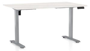 Masă înălțime reglabilă OfficeTech B, 120 x 80 cm, picioare gri, frasin alb