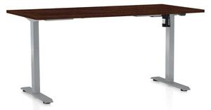 Masă înălțime reglabilă OfficeTech A, 160 x 80 cm, picioare gri, wenge