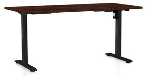Masă înălțime reglabilă OfficeTech A, 160 x 80 cm, picioare negre, wenge