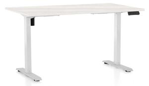 Masă înălțime reglabilă OfficeTech B, 120 x 80 cm, picioare albe, frasin alb