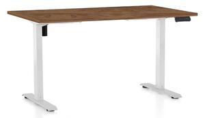 Masă înălțime reglabilă OfficeTech B, 120 x 80 cm, picioare albe, stejar silverjack