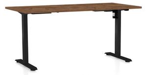 Masă înălțime reglabilă OfficeTech A, 160 x 80 cm, picioare negre, stejar silverjack