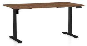 Masă înălțime reglabilă OfficeTech B, 160 x 80 cm, picioare negre, stejar silverjack