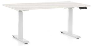 Masă înălțime reglabilă OfficeTech C, 120 x 80 cm, picioare albe, frasin alb