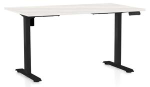 Masă înălțime reglabilă OfficeTech B, 120 x 80 cm, picioare negre, frasin alb