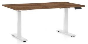 Masă înălțime reglabilă OfficeTech D, 120 x 80 cm, picioare albe, stejar silverjack