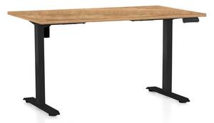 Masă înălțime reglabilă OfficeTech B, 120 x 80 cm, picioare negre, stejar auriu