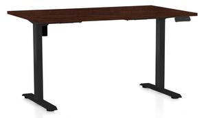 Masă înălțime reglabilă OfficeTech B, 120 x 80 cm, picioare negre, wenge