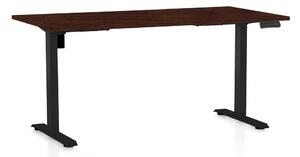 Masă înălțime reglabilă OfficeTech B, 160 x 80 cm, picioare negre, wenge