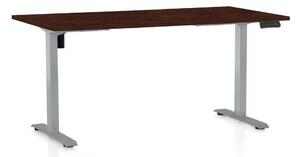 Masă înălțime reglabilă OfficeTech B, 160 x 80 cm, picioare gri, wenge