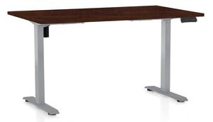 Masă înălțime reglabilă OfficeTech B, 120 x 80 cm, picioare gri, wenge