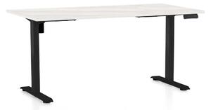 Masă înălțime reglabilă OfficeTech B, 160 x 80 cm, picioare negre, frasin alb