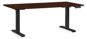 Masă înălțime reglabilă OfficeTech C, 160 x 80 cm, picioare negre, wenge