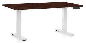 Masă înălțime reglabilă OfficeTech C, 120 x 80 cm, picioare albe, wenge