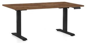 Masă înălțime reglabilă OfficeTech C, 120 x 80 cm, picioare negre, stejar silverjack