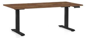 Masă înălțime reglabilă OfficeTech C, 160 x 80 cm, picioare negre, stejar silverjack