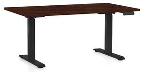 Masă înălțime reglabilă OfficeTech C, 120 x 80 cm, picioare negre, wenge