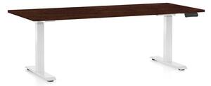 Masă înălțime reglabilă OfficeTech C, 180 x 80 cm, picioare albe, wenge