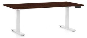 Masă înălțime reglabilă OfficeTech C, 160 x 80 cm, picioare albe, wenge