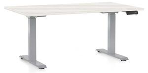 Masă înălțime reglabilă OfficeTech D, 120 x 80 cm, picioare gri, frasin alb