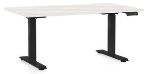 Masă înălțime reglabilă OfficeTech C, 120 x 80 cm, picioare negre, frasin alb