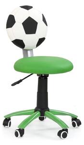 Scaun de birou pentru copii GOL, verde/alb/negru, piele ecologica, 39x