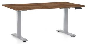 Masă înălțime reglabilă OfficeTech D, 120 x 80 cm, picioare gri, stejar silverjack