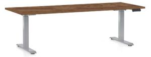 Masă înălțime reglabilă OfficeTech D, 200 x 80 cm, picioare gri, stejar silverjack