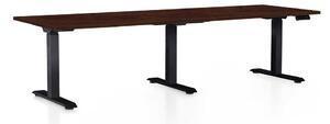 Masă înălțime reglabilă OfficeTech Long, 240 x 80 cm, picioare negre, wenge