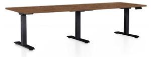 Masă înălțime reglabilă OfficeTech Long, 240 x 80 cm, picioare negre, stejar silverjack