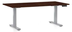 Masă înălțime reglabilă OfficeTech D, 160 x 80 cm, picioare gri, wenge