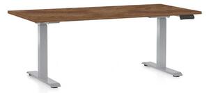 Masă înălțime reglabilă OfficeTech D, 160 x 80 cm, picioare gri, stejar silverjack