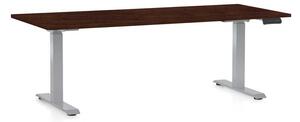 Masă înălțime reglabilă OfficeTech D, 180 x 80 cm, picioare gri, wenge
